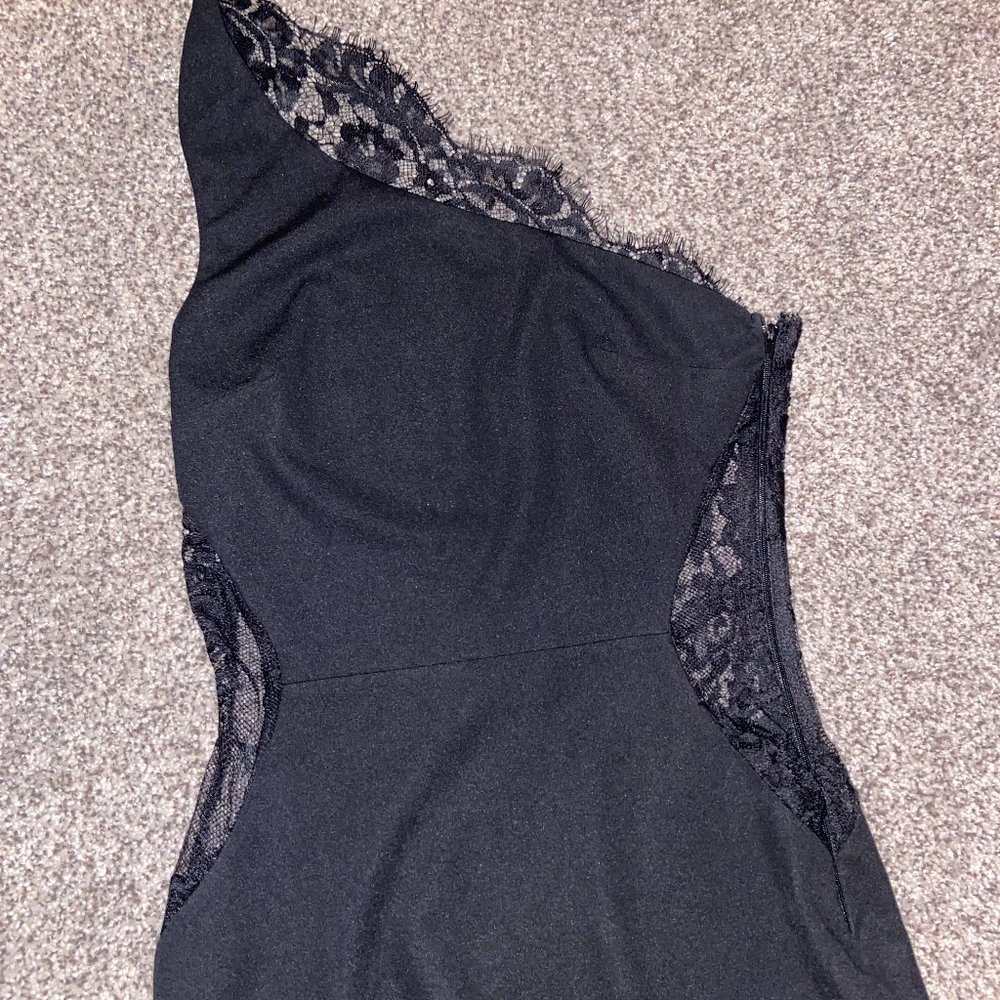 One Shoulder Lace Back Formal Maxi